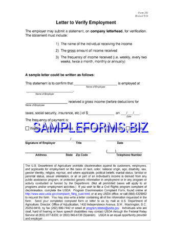 Letter to Verify Employment doc pdf free